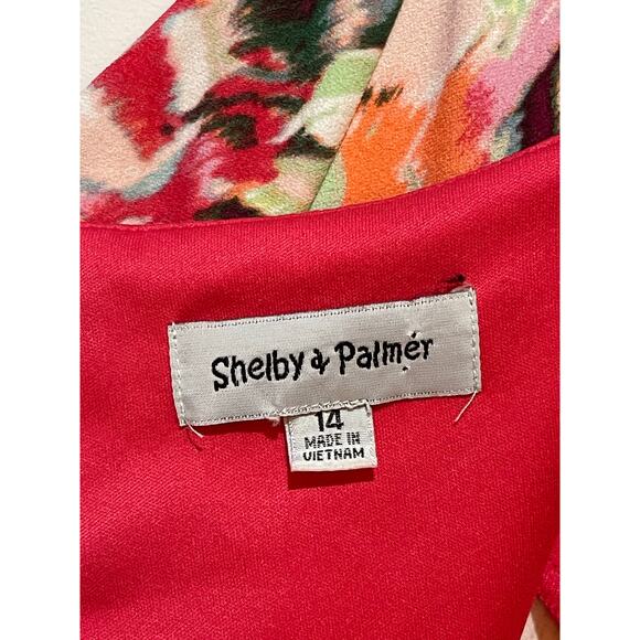 Shelby & Palmer Floral 3/4 Bell Sleeve Hippie Sheath Dress Size 14 - Picture 6 of 9